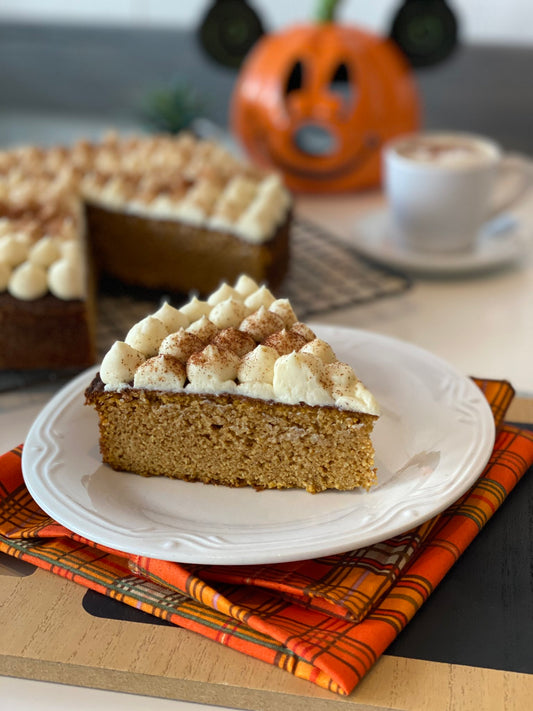 ALMOND PUMPKIN CAKE (WITH FROSTING)